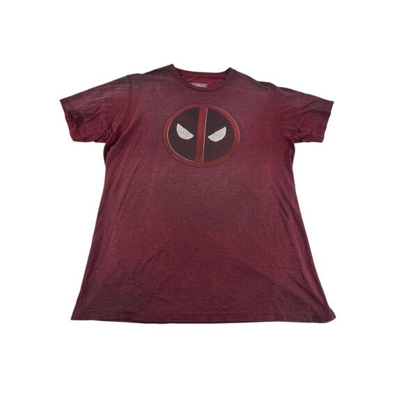 Marvel Deadpool Graphic T-Shirt Heather Red Crew Neck Short Sleeve Adult Size L - Picture 1 of 11